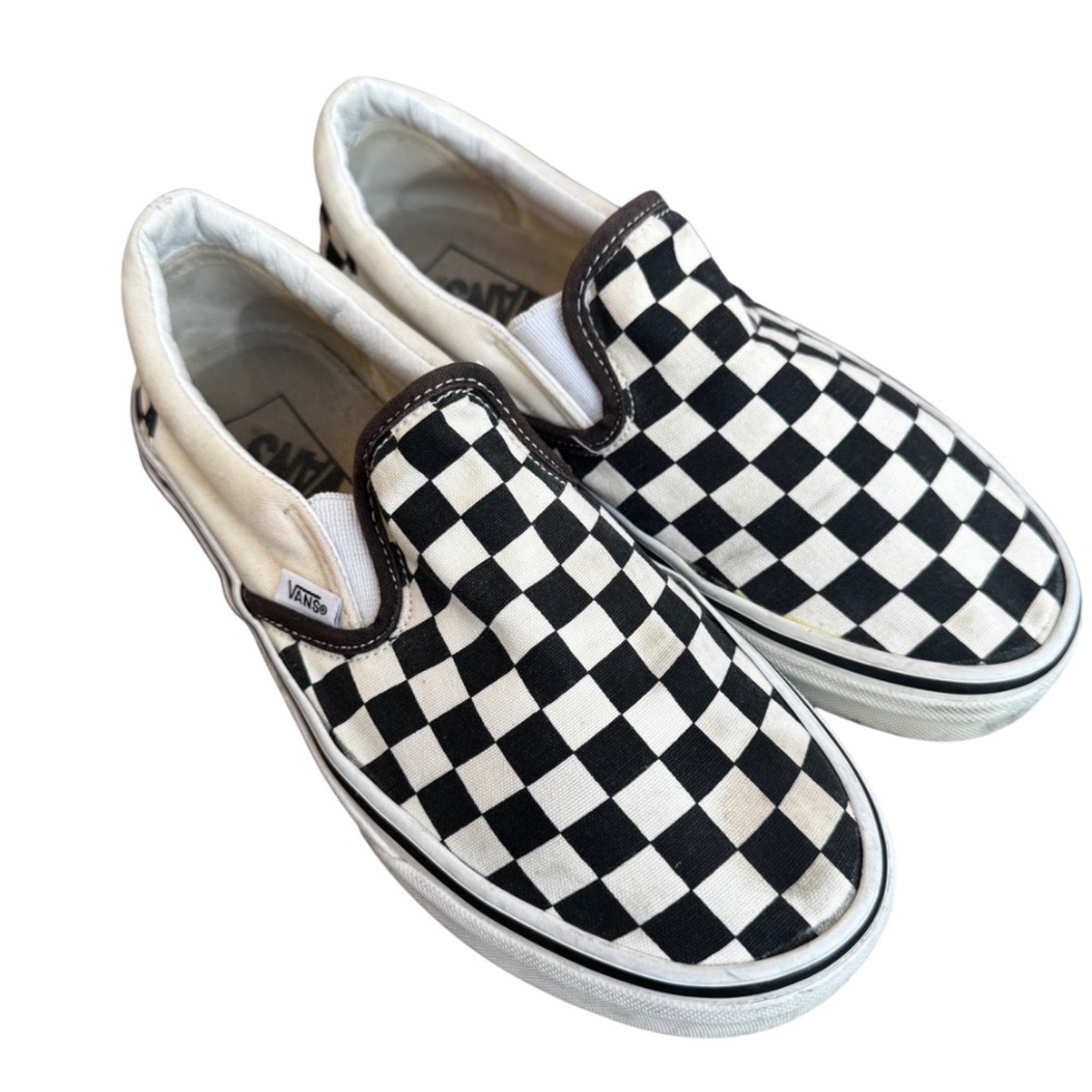 Vans Black and White Checkered Slip-On Sneakers